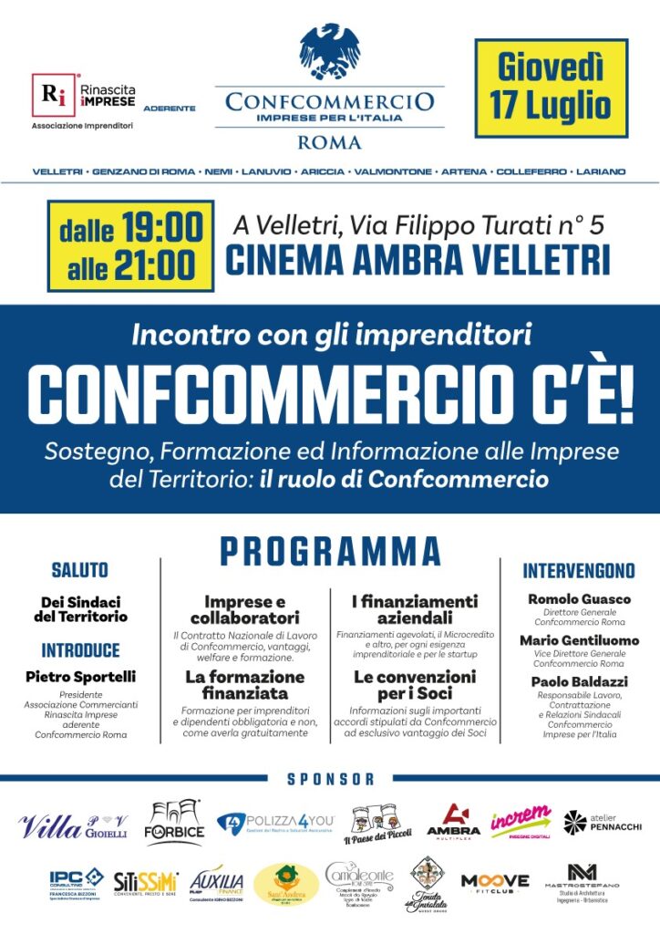Confcommercio Velletri aiuti alle imprese